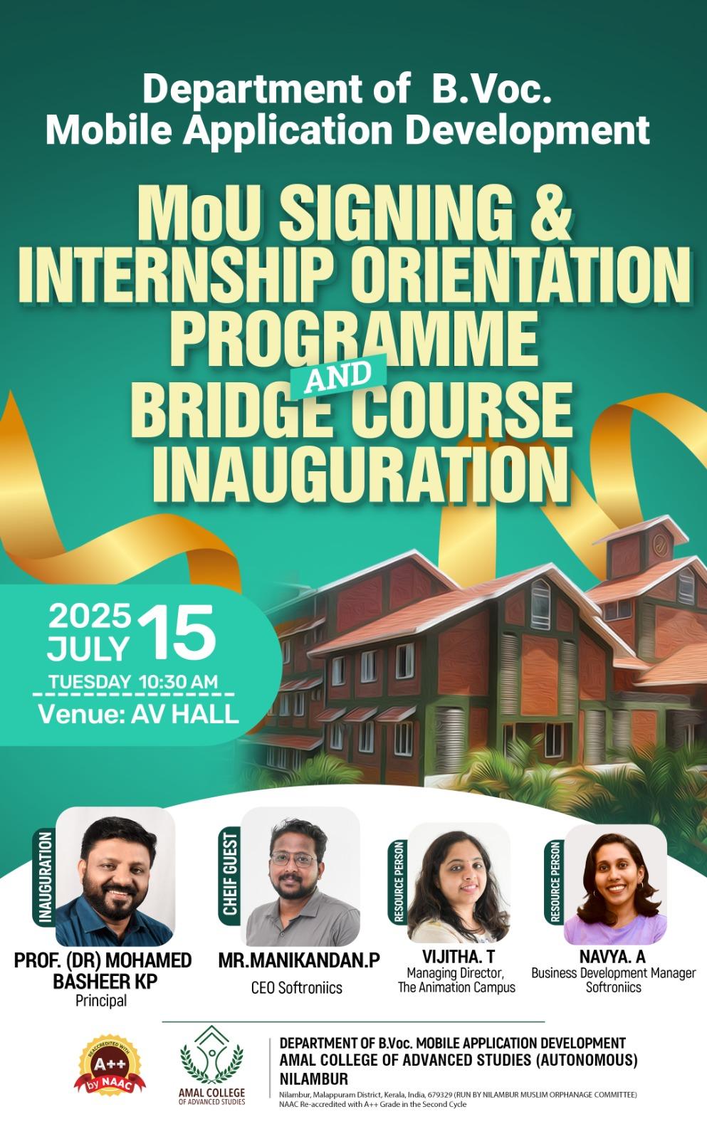 MOU signing session at Amal College of Advanced Studies